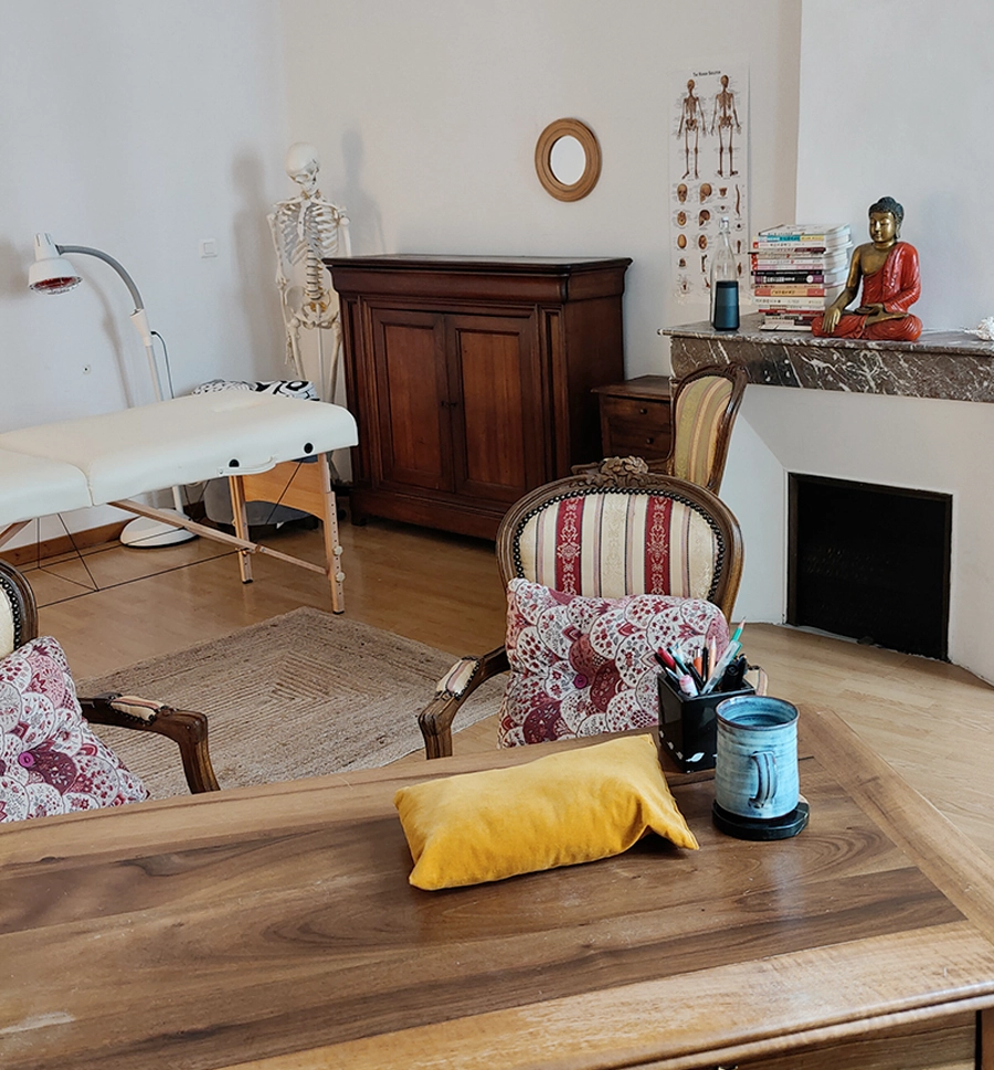 Intérieur du cabinet d’acupuncture à Manosque