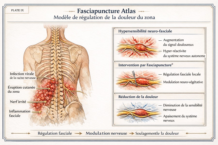 Soulager la douleur du zona : une approche par la régulation fasciale